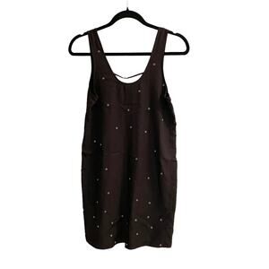 Kerrigan Sleeveless Black Grommet Mini Dress